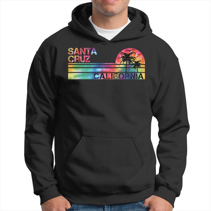 Santa Cruz California Tie Dye Vintage Inspired Striped Hoodie