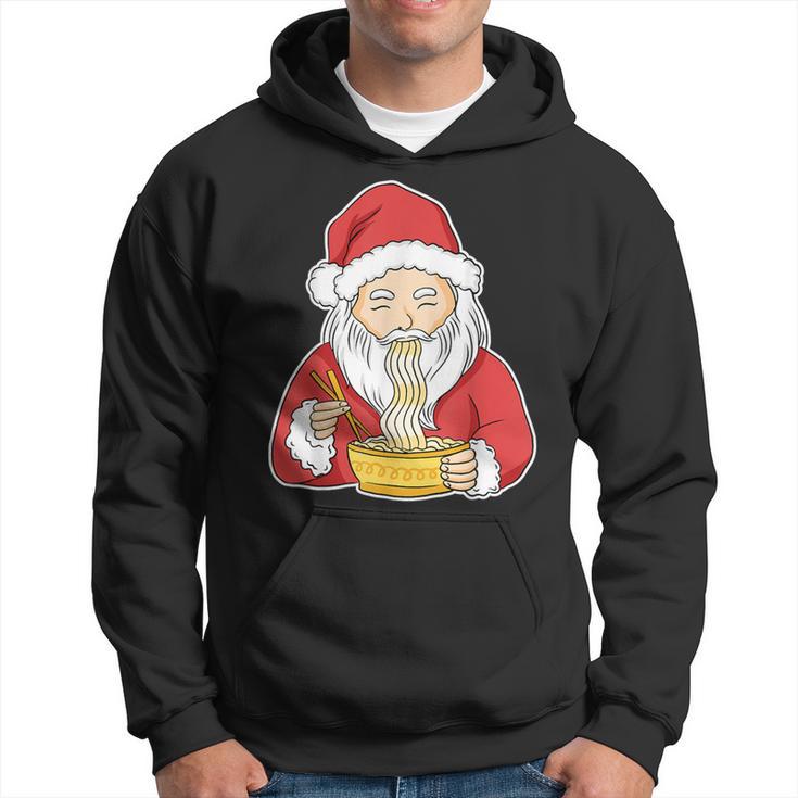 Santa Eating Ramen Christmas Pajama Cool Japanese Food X-Mas Hoodie