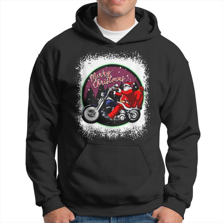 Santa On Motorcycle Christmas Rider Xmas Hoodie