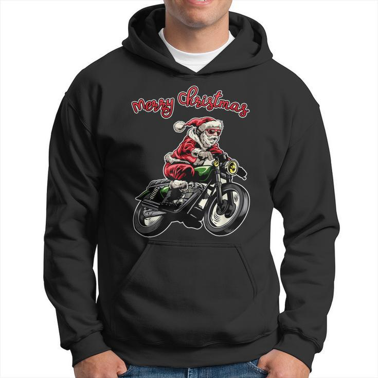 Santa Riding A Motorbike Christmas Motorcycle Christmas Hoodie