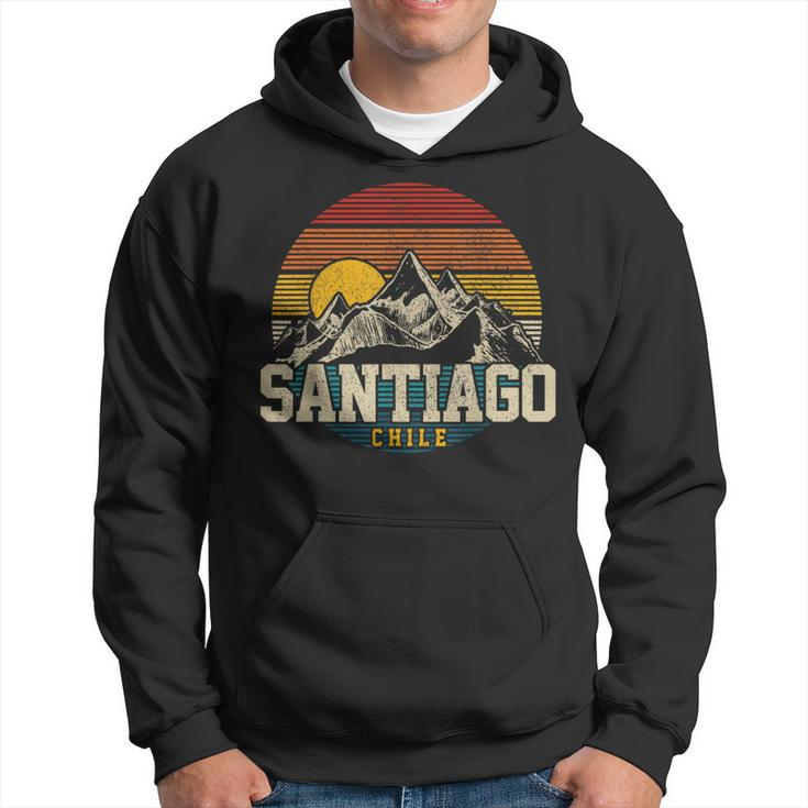 Santiago Chile Vintage Mountains Retro Souvenir Hoodie