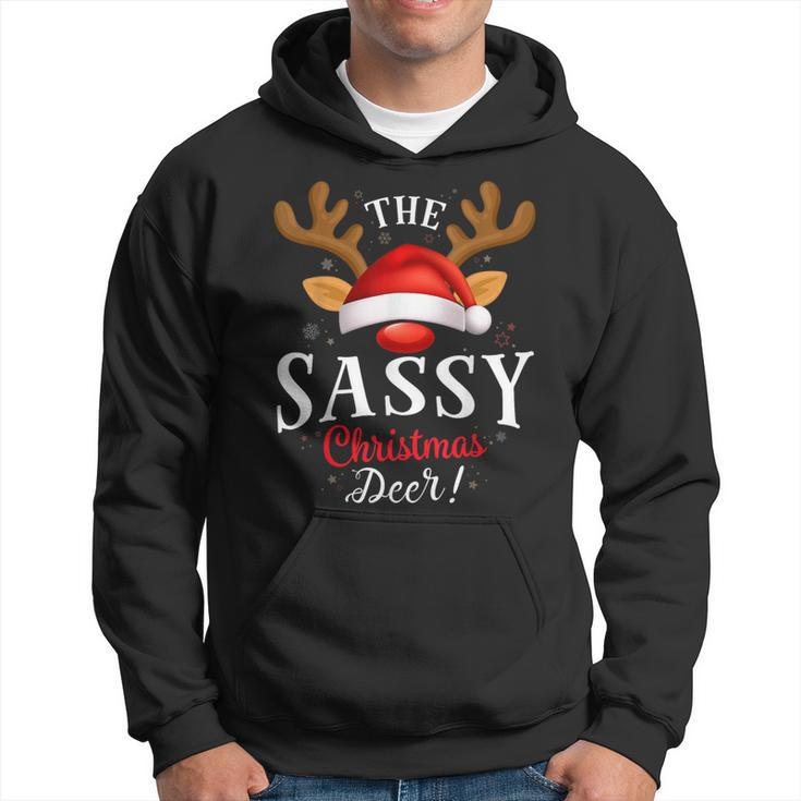 Sassy Christmas Deer Pjs Xmas Family Matching Hoodie