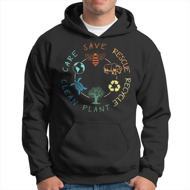 Save Bees Rescue Animals Recycle Plastic Earth Day 2024 Hoodie