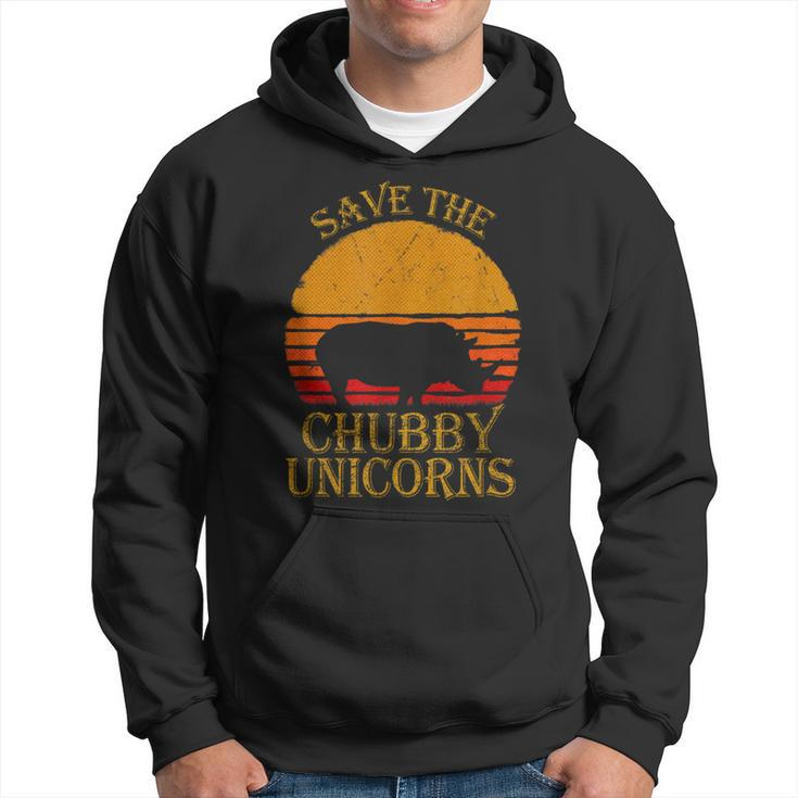 Save The Chubby Unicorns Retro Style Rhino Hoodie