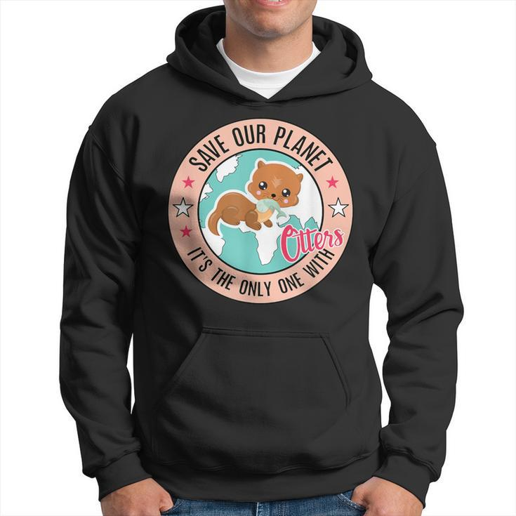 Save Our Planet Otter Baby With Fish Otter Hoodie