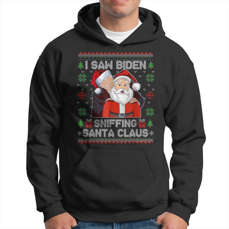 I Saw Biden Sniffing Santa Claus Biden Ugly Xmas Hoodie