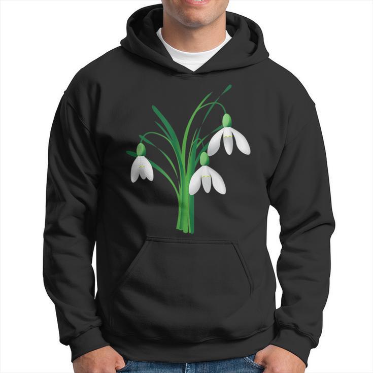 Schwarzes Hoodie mit Schneeglöckchen-Design, Frühlingsmode