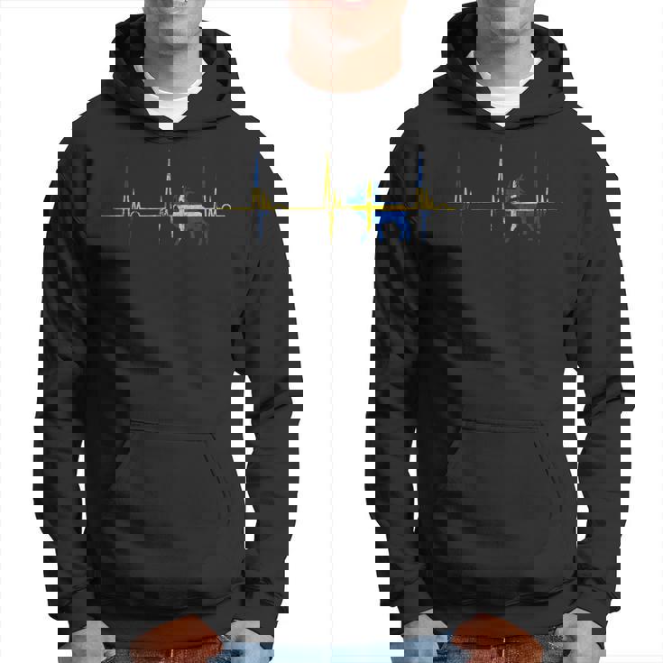 Schweden Schwedischer Elch Jäger Herzschlag Ekg Puls Sverige Hoodie