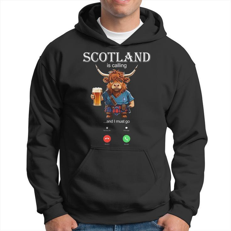 Scotland Is Calling I And I Must Go Highland Cow Scottish Hoodie