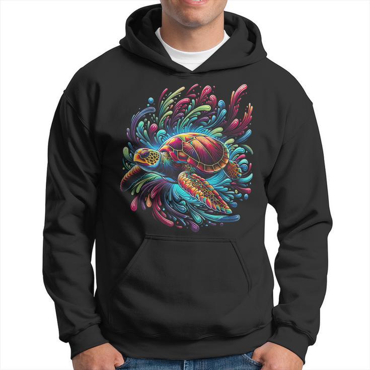 Sea Turtle Beach Lover Ocean Animal Graphic Novelty Womens Hoodie