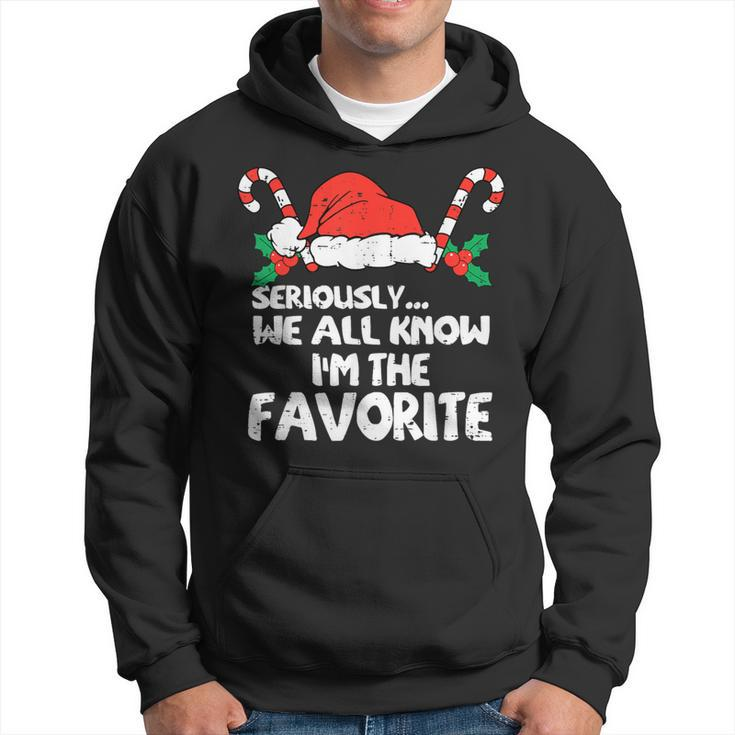 Seriously…We All Know I'm The Favorite Santa Hat Xmas Family Hoodie