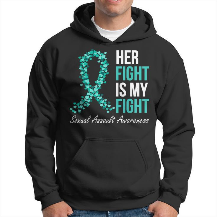 Sexual Assault Awareness Month I Wear Teal Ribbon Support Hoodie
