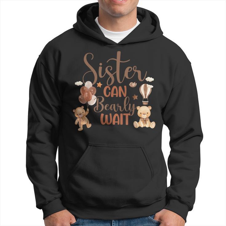 Sister Can Bearly Wait Bear Gender Neutral Boy Baby Shower Hoodie