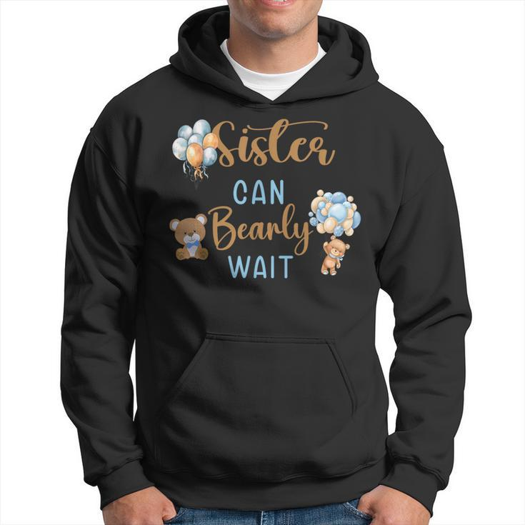 Sister Can Bearly Wait Gender Neutral Baby Shower Matching Hoodie