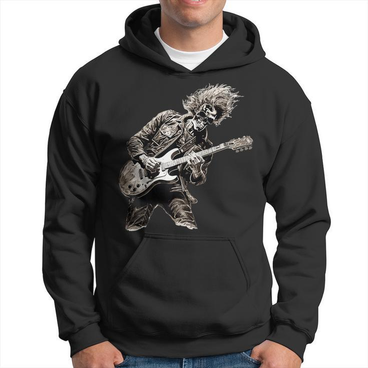 Skeleton Guitar Guy Rock And Roll Band Rock On Hoodie
