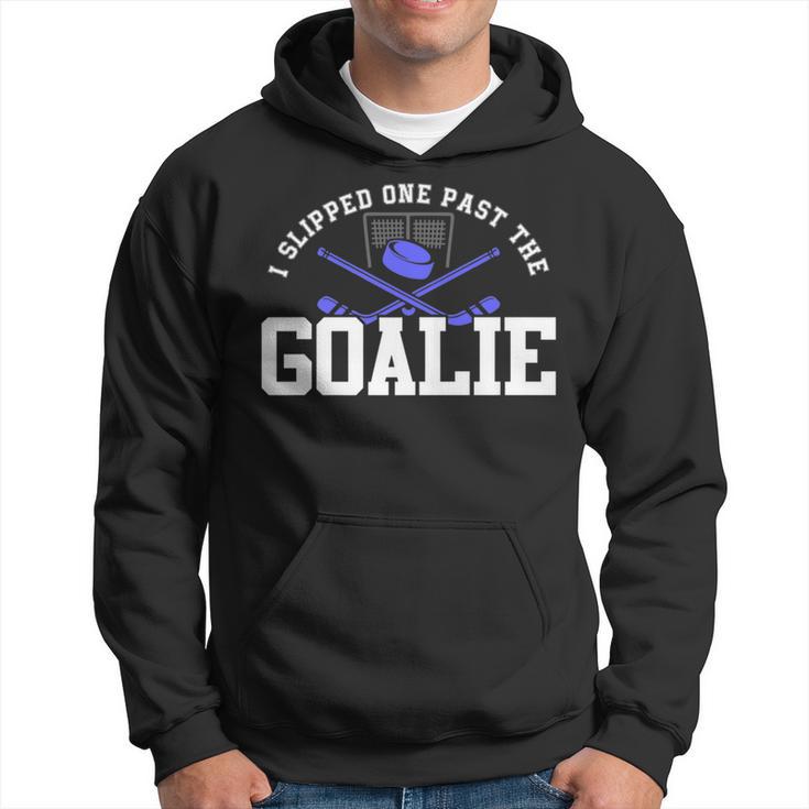 I Slipped One Past The Goalie Hockey Dad Pregnancy Reveal Hoodie