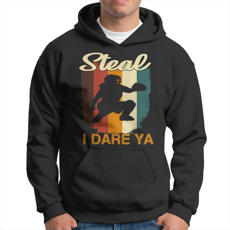 Softball Catcher Steal I Dare Ya For Softball Players Hoodie