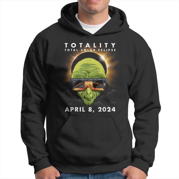 Solar Eclipse 2024 Alien Wearing Eclipse Glasses Hoodie