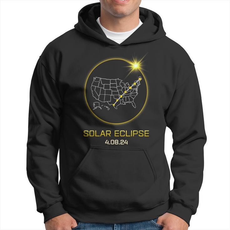 Solar Eclipse 2024 America Totality Path Map April 08 2024 Hoodie