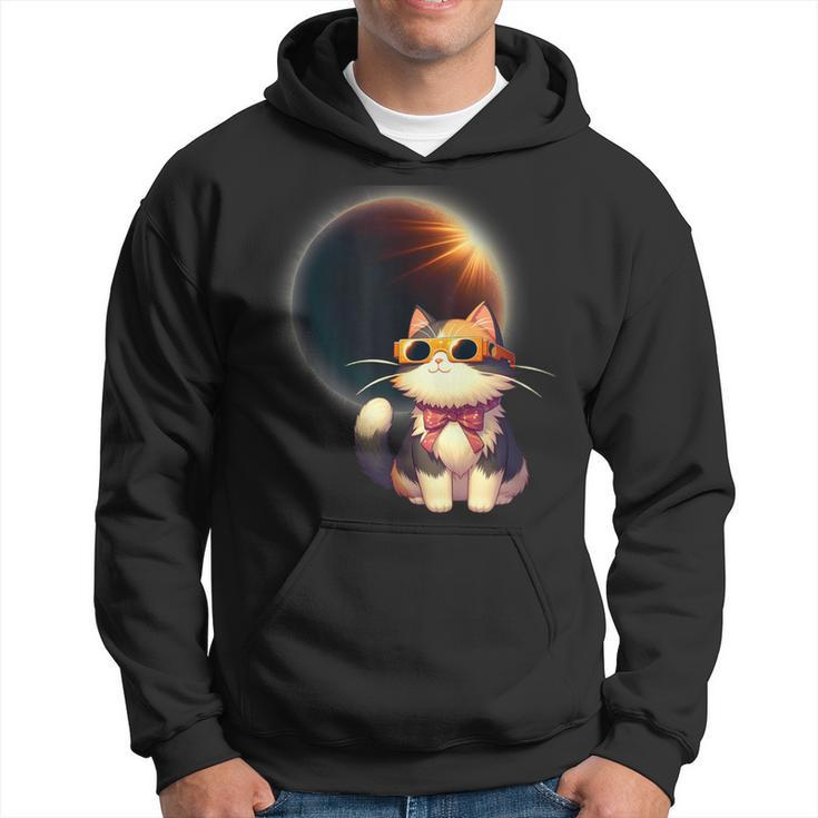 Solar Eclipse 2024 Cat Wearing Solar Eclipse Glasses Hoodie
