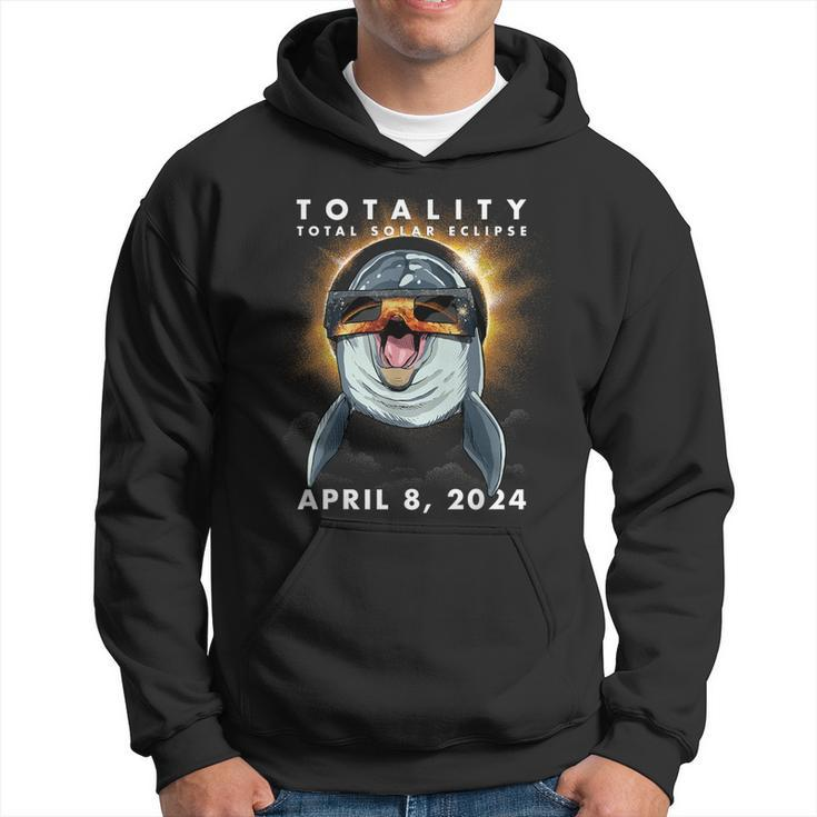 Solar Eclipse 2024 Dolphin Wearing Eclipse Glasses Hoodie