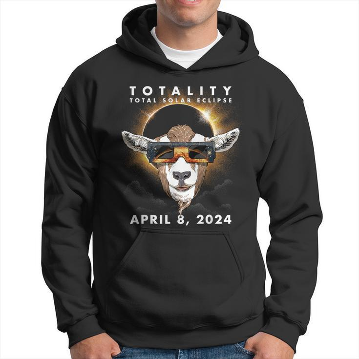 Solar Eclipse 2024 Goat Wearing Eclipse Glasses Hoodie