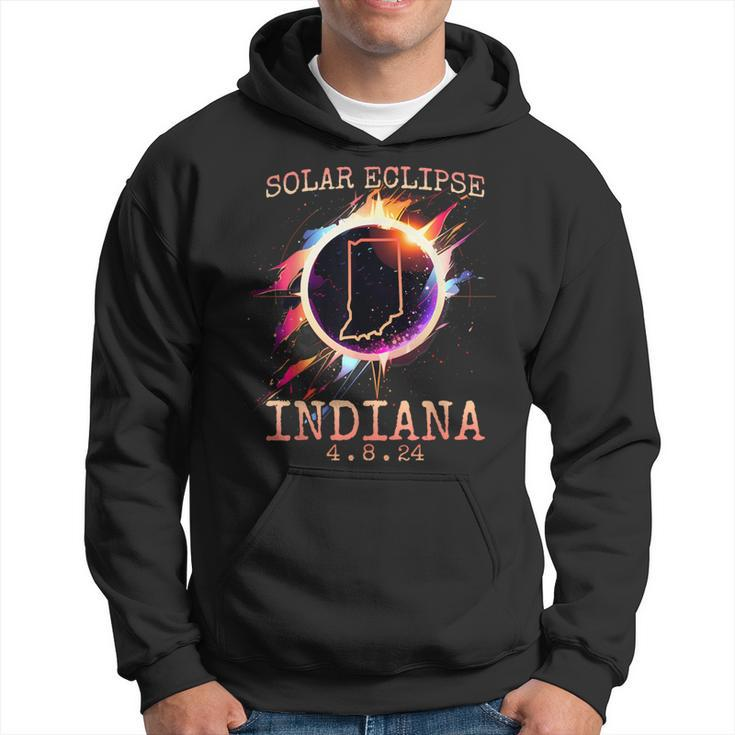 Solar Eclipse 2024 Indiana State Totality Usa Path Souvenir Hoodie