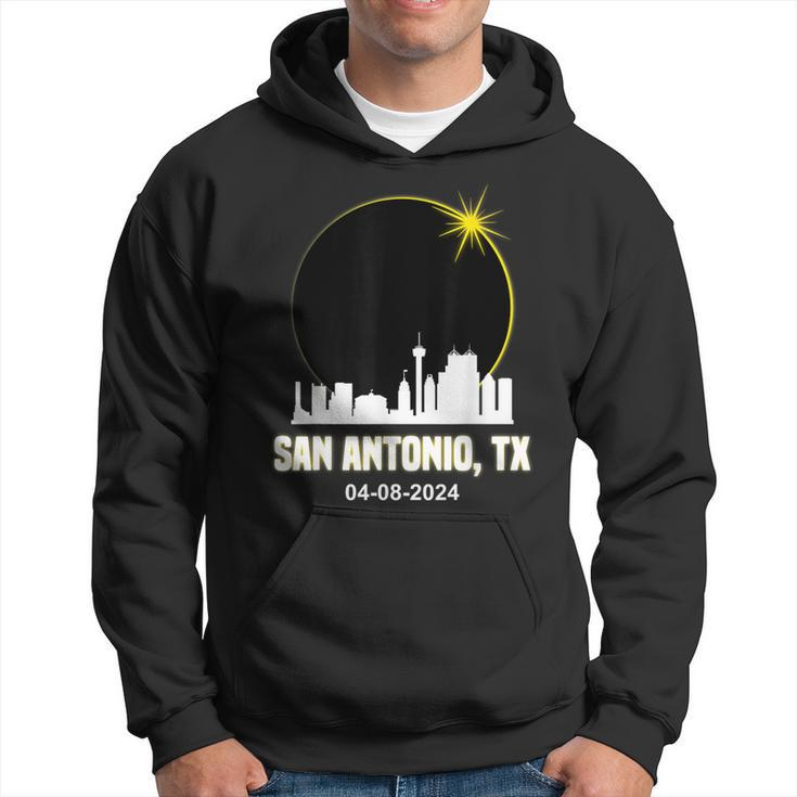 Solar Eclipse 2024 San Antonio Skyline Texas Solar Eclipse Hoodie