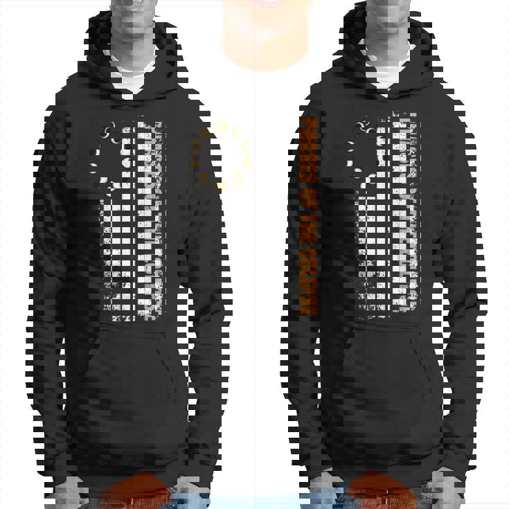 Solar Eclipse 2024 Usa Flag Phases Of The Solar Eclipse Hoodie