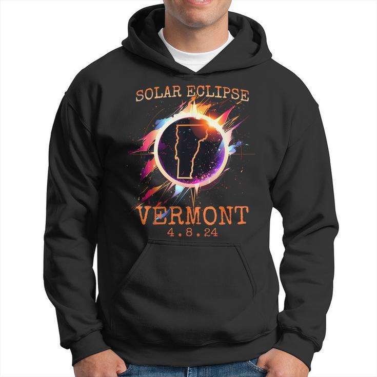 Solar Eclipse 2024 Vermont Usa State Totality Path Souvenir Hoodie