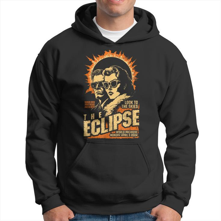 Solar Eclipse 2024 Vintage Science Fiction Movie Poster Hoodie