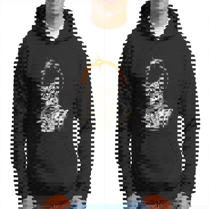 Solar Eclipse 8 April Selfie Cat 2024 Solar Eclipse Hoodie