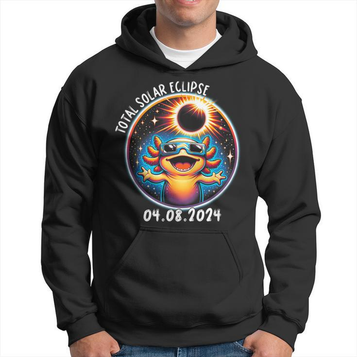 Solar Eclipse Axolot Wearing Glasses Pet April 8 2024 Hoodie