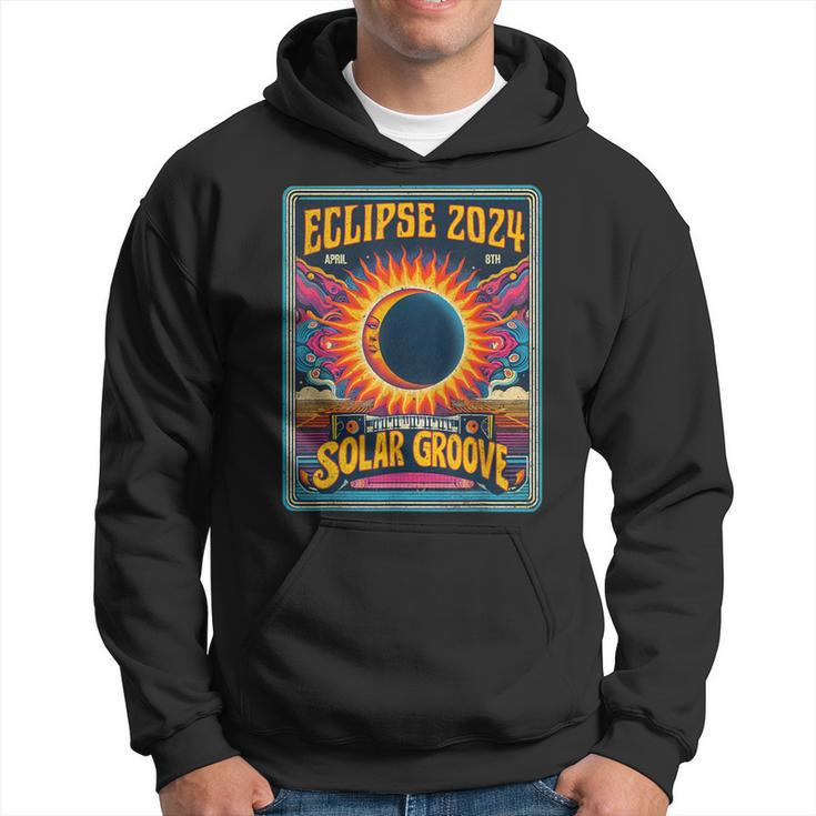 Solar Eclipse Retro Style Path Of Totality 2024 Vintage Hoodie
