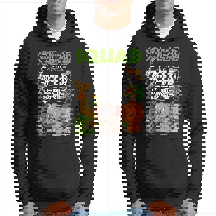 Squad Of The Wild One Zoo Birthday Safari Jungle Animal Hoodie