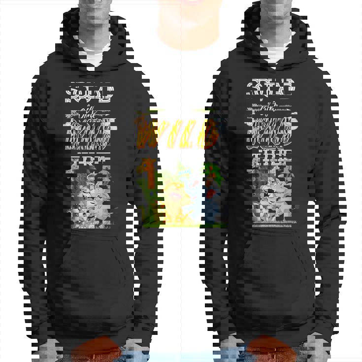 Squad Of The Wild Three Animal Safari 3Rd Birthday Party Hoodie