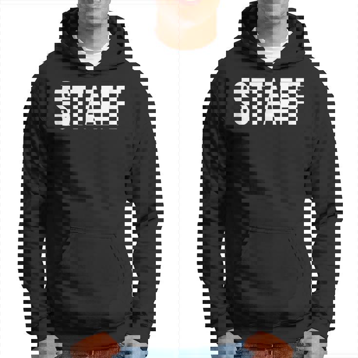 Staff Estampado En El Pecho Y La Espalda Con Texto Staff Sudadera