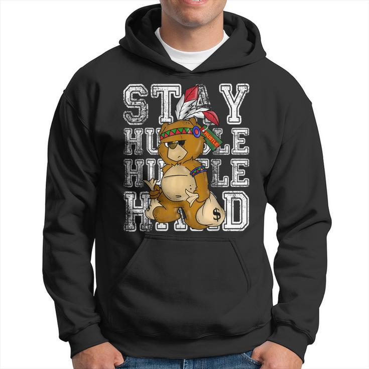Stay Humble Hustle Hard Native American Bear Hoodie