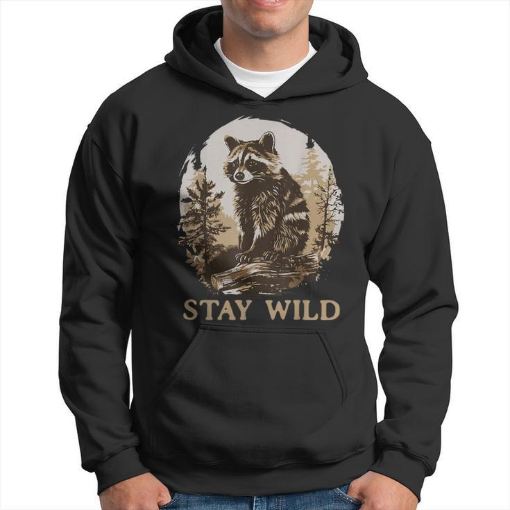 Stay Wild Cottagecore Aesthetic Raccoon Lover Vintage Racoon Hoodie