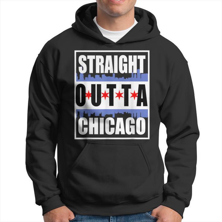 Straight Outta Chicago Chitown Flag Skyline Chi Town Hoodie