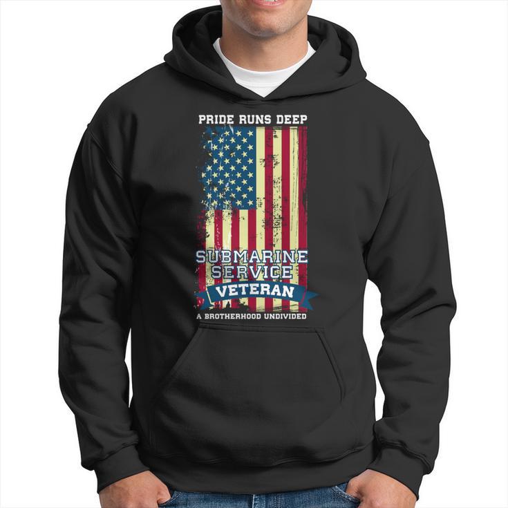 Submarine Service Veteran American Flag Hoodie