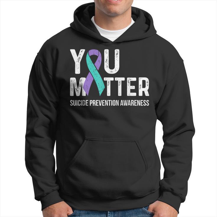 Suicide Prevention Awareness Teal & Purple Ribbon You Matter Hoodie