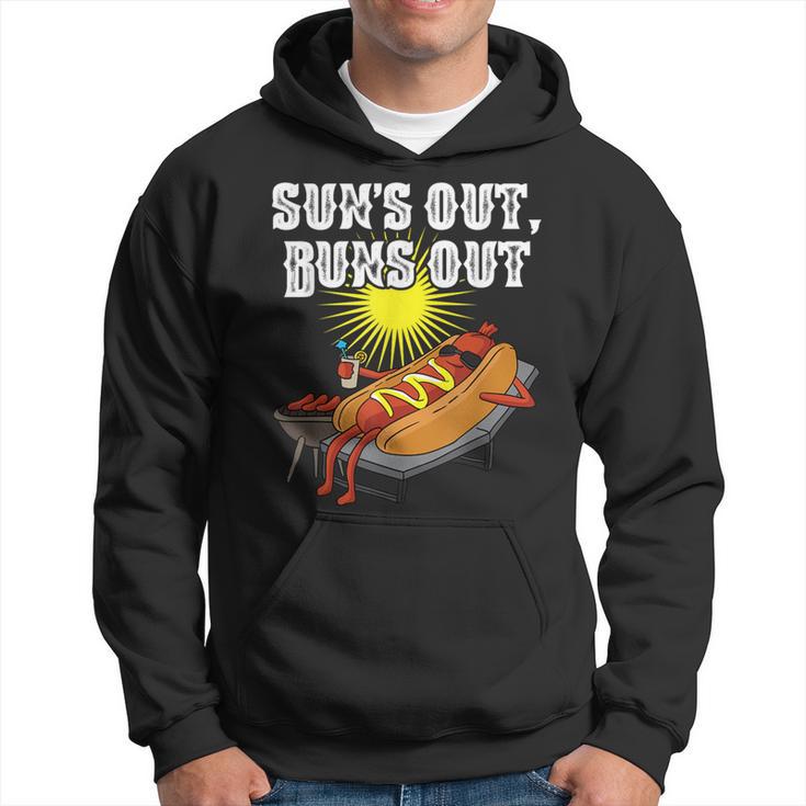 Suns Out Hot Dog Buns Out Sausage Bbq Food Barbecue Hoodie