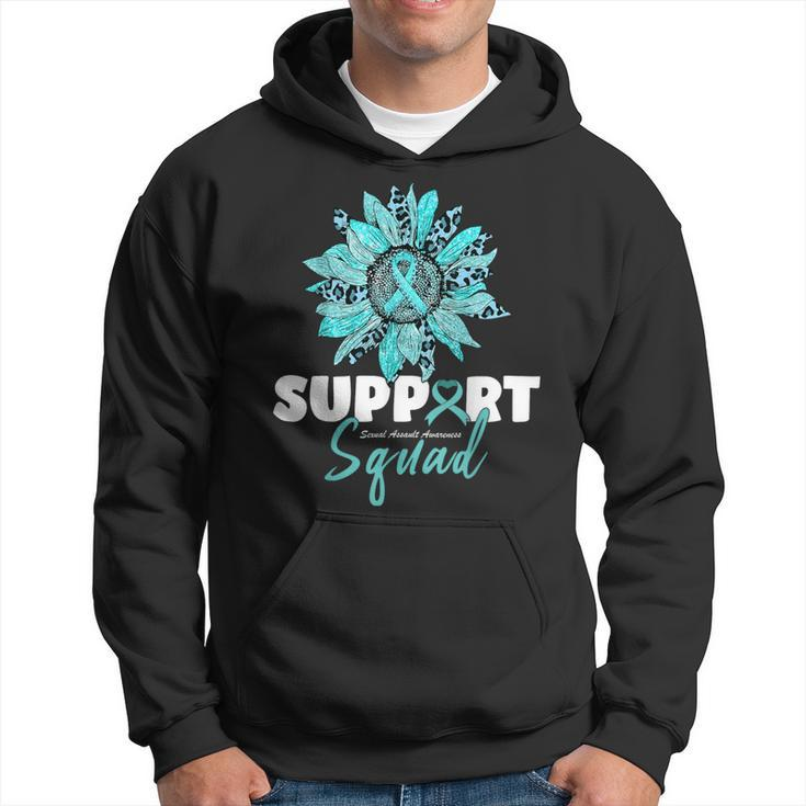 Support Squad Sexual Assault Awareness Month Teal Ribbon Hoodie