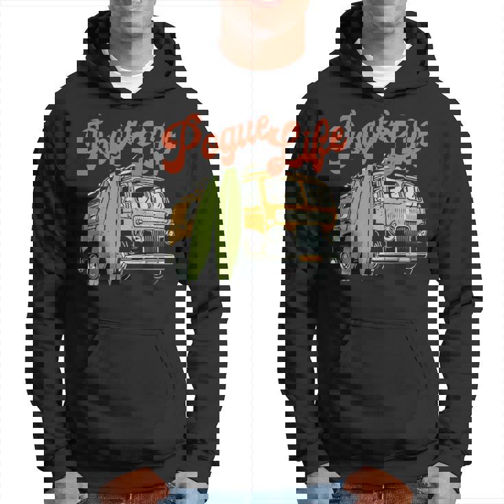 Surfer Van Pogue Life Outer Banks Vintage Beach Surfer Hoodie