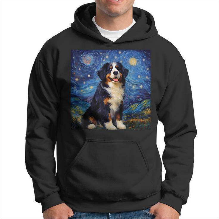 Surreal Starry Night Bernese Mountain Dog Hoodie