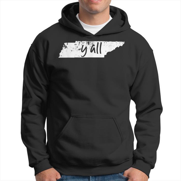 Tennessee State Y'all Tn Pride Map Yall Distressed Hoodie