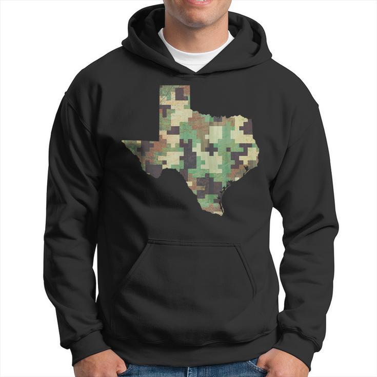 Texas Map Camo Outdoor Camouflage Hunters Military Hoodie