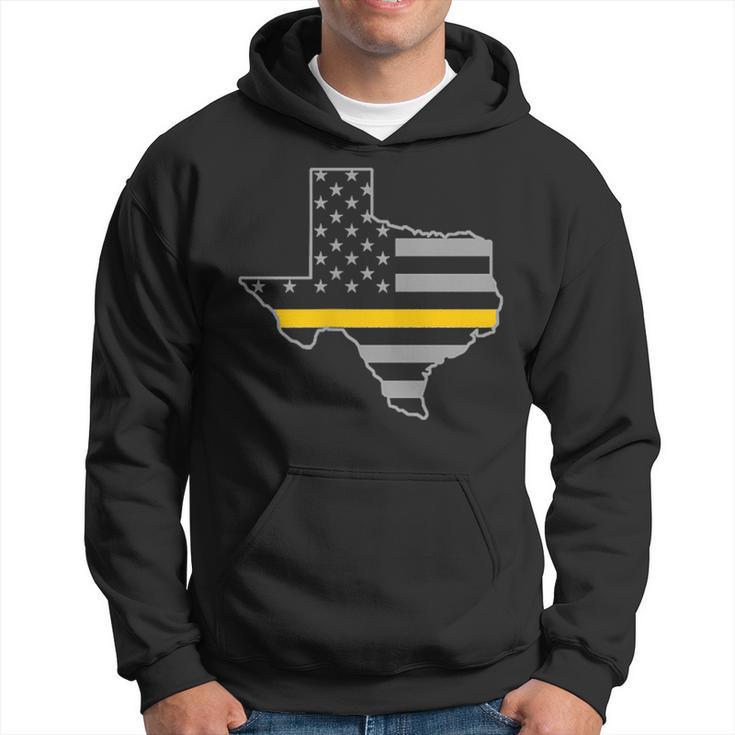 Texas Thin Gold Line Flag Police Operator 911 Dispatcher Hoodie