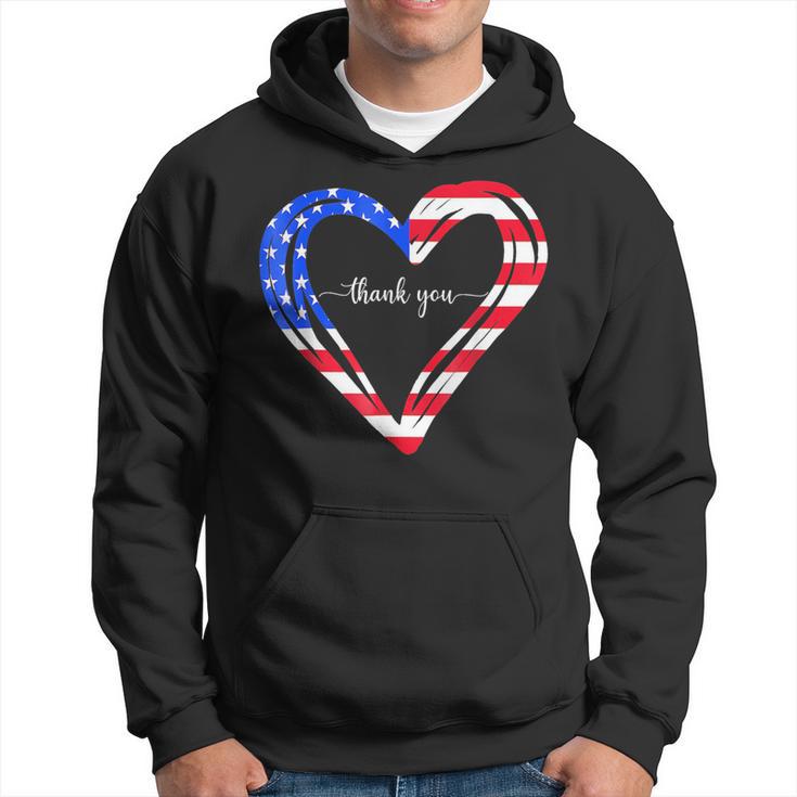 Thank You For Your Services Patriotic Heart Veterans Day Hoodie